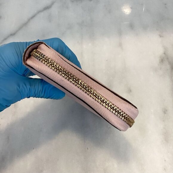 Michael Kors Wallet Leather Pink Saffiano Full Zip Continental Wallet - Picture 9 of 13